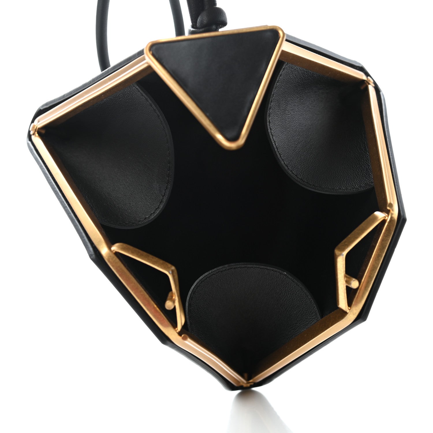 Bottega Veneta Calfskin Pyramid Bag Black 5 of 6
