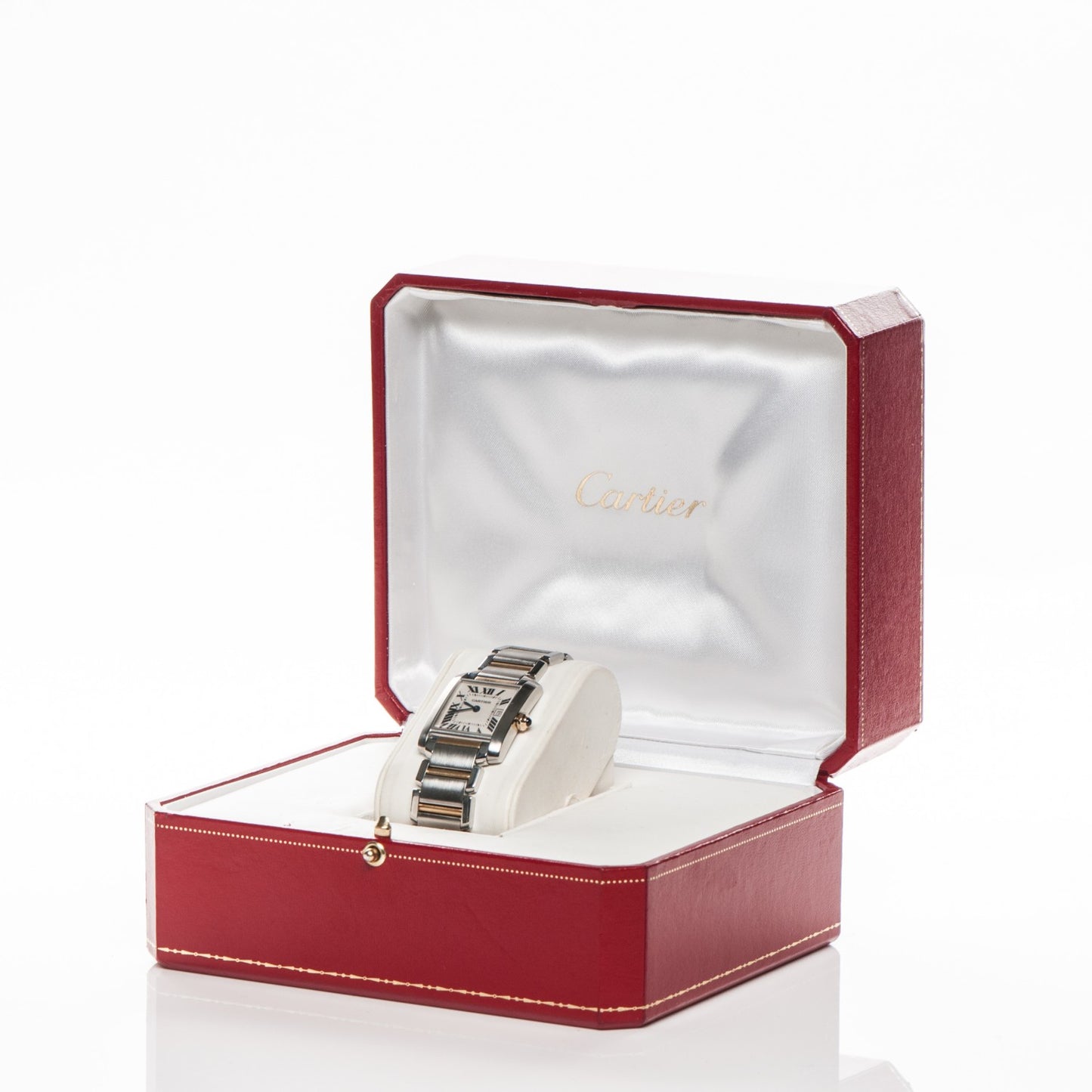 Stainless Steel 18K Yellow Gold 25mm Tank Francaise Quartz Watch