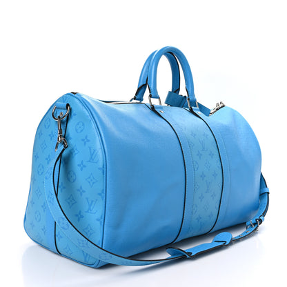 Louis Vuitton LOUIS VUITTON Taigarama Keepall Bandouliere 50 Blue Lagoon 2 of 10