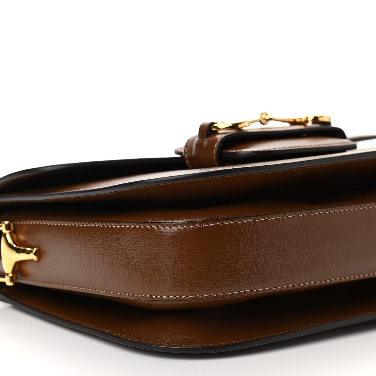 Azalea Calfskin Horsebit 1955 Shoulder Bag Brown Sugar