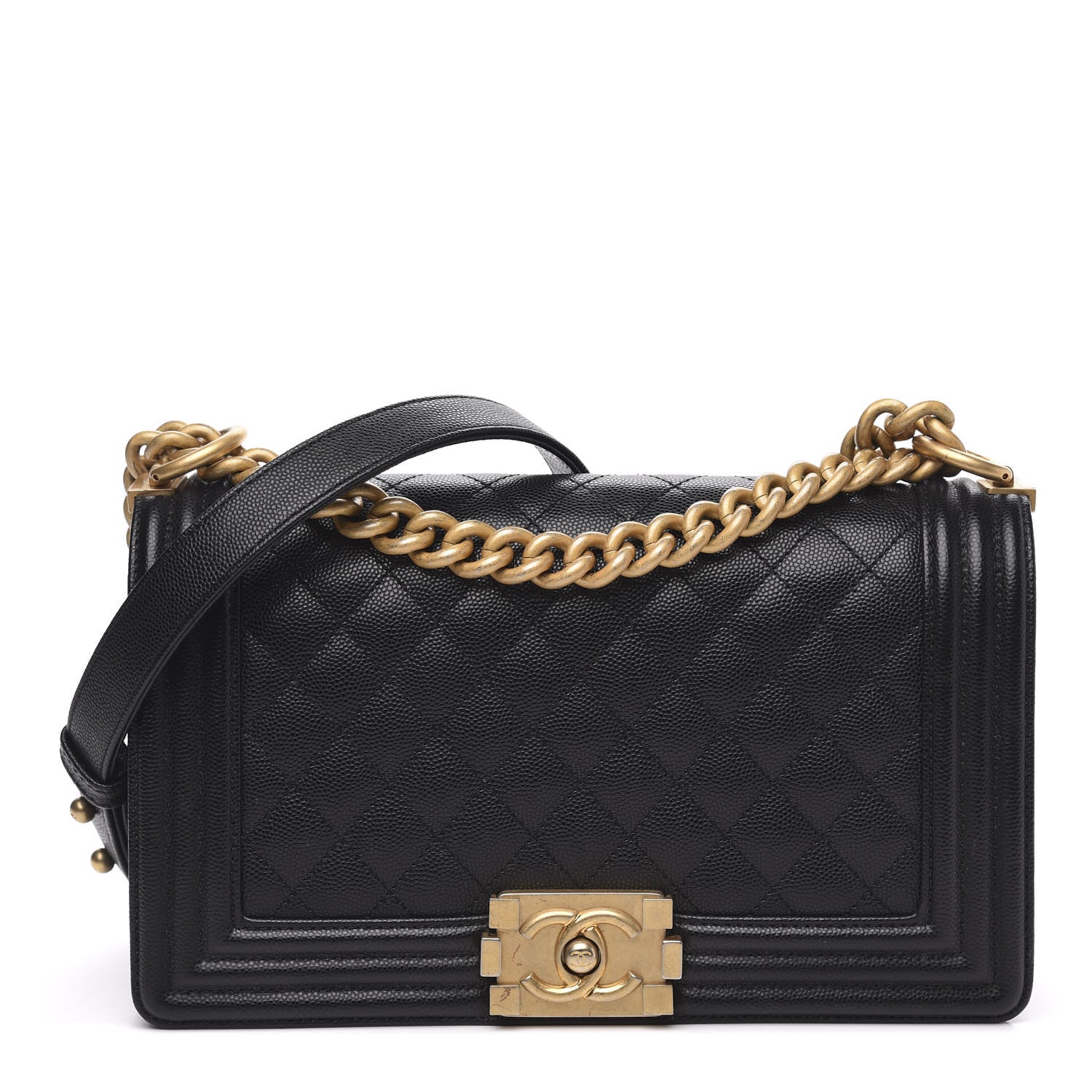 Chanel Caviar Quilted Medium Boy Flap Black 1 of 12