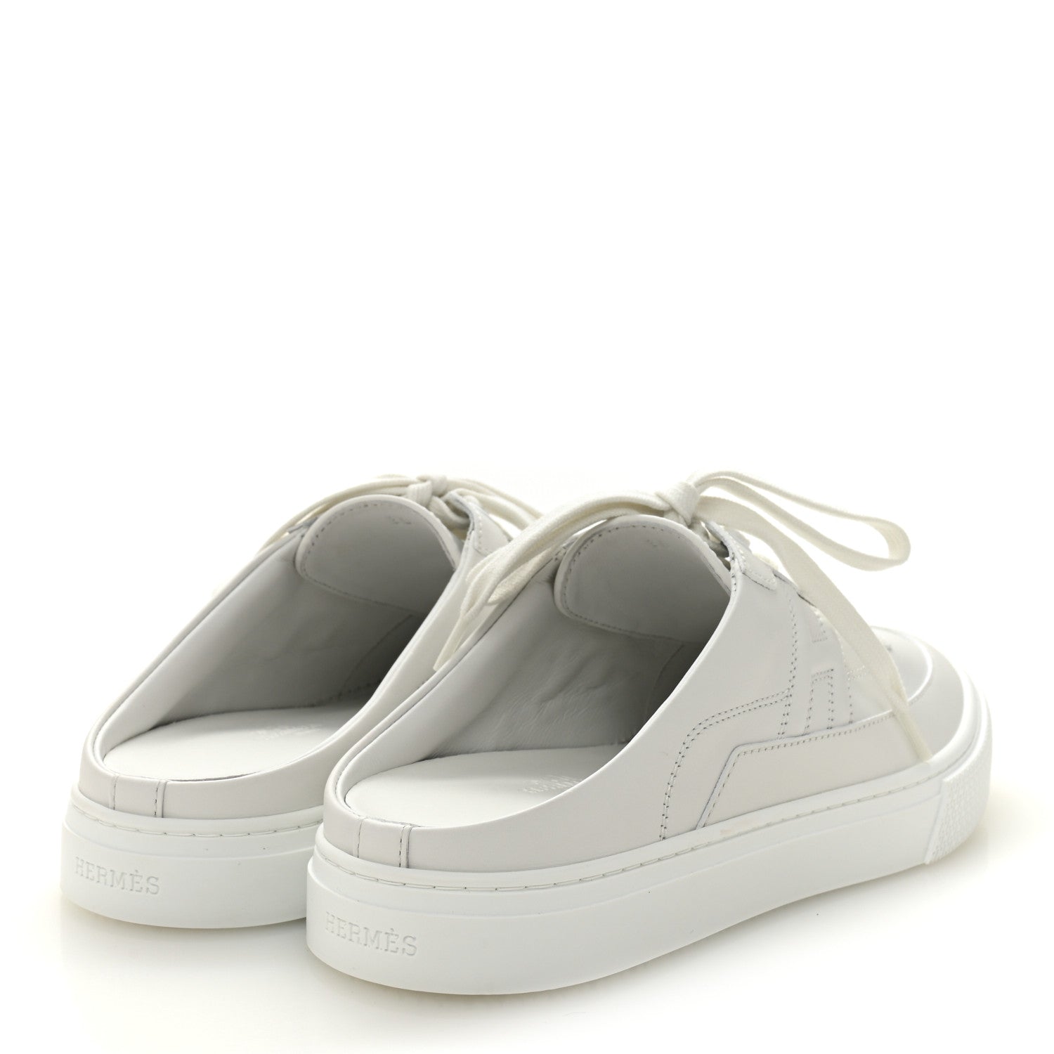 Hermes Calfskin Keep Mule Sneakers 38 White 4 of 10