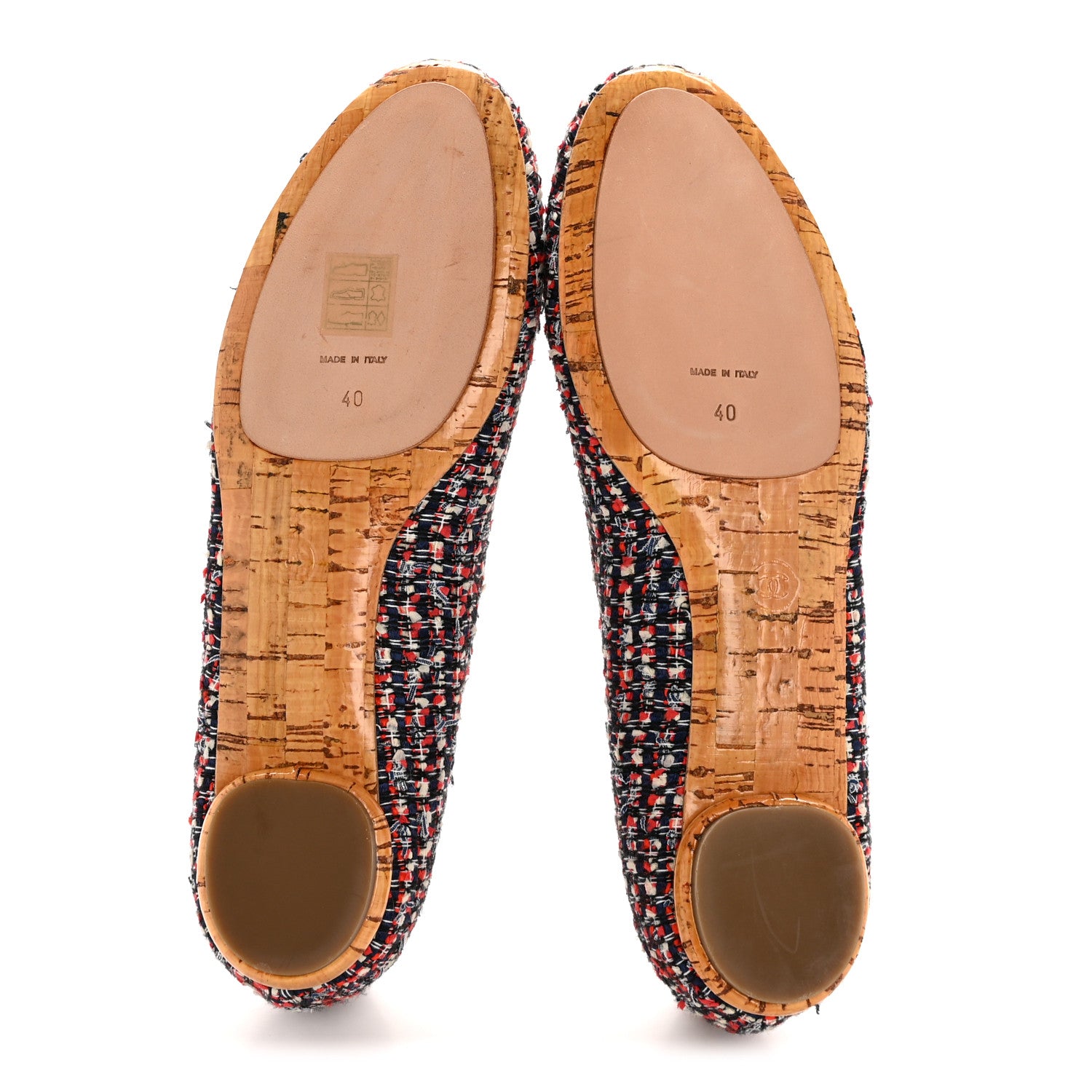 Chanel Tweed Crystal CC Ballerina Flats 40 Multicolor 6 of 9