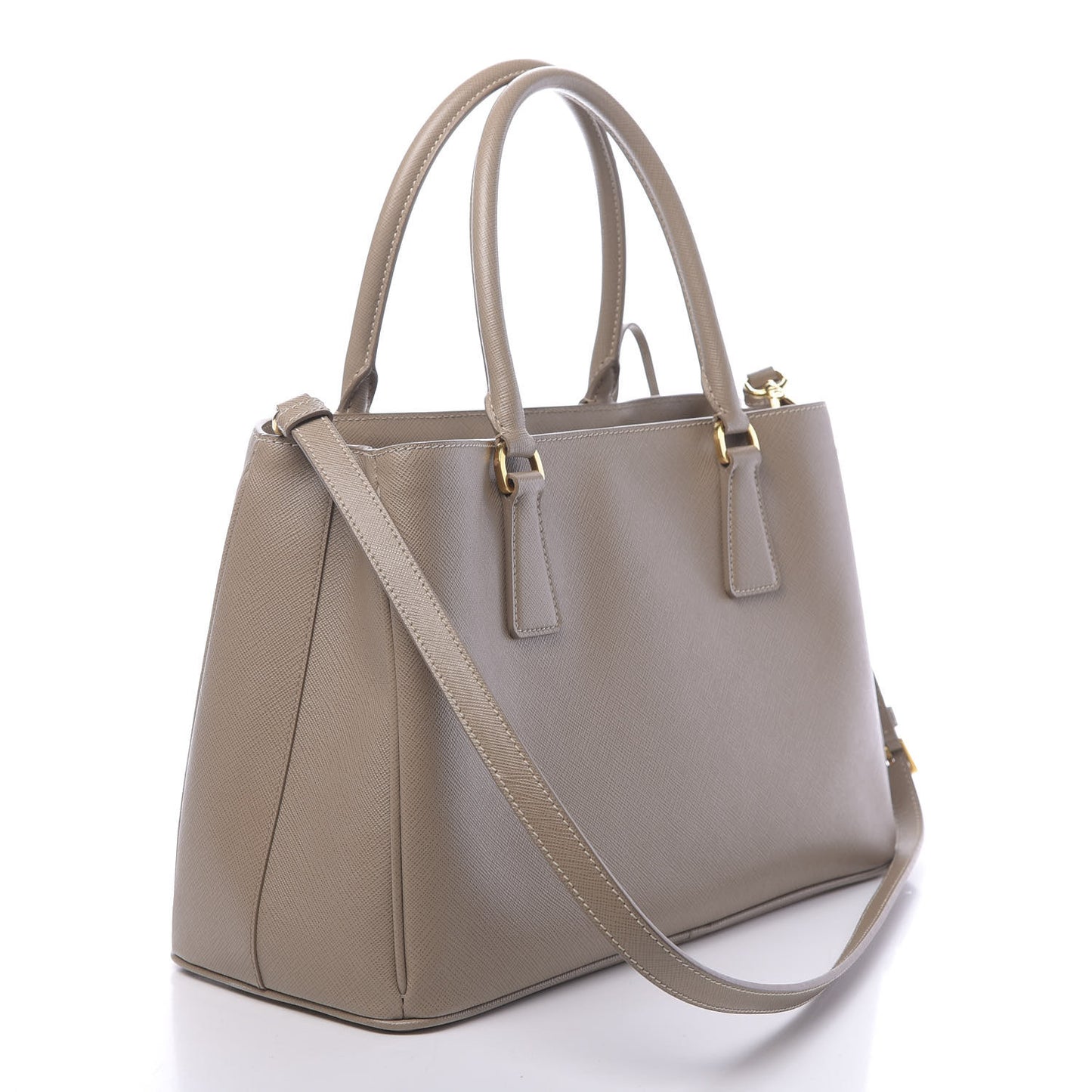 Saffiano Lux Medium Tote Visone
