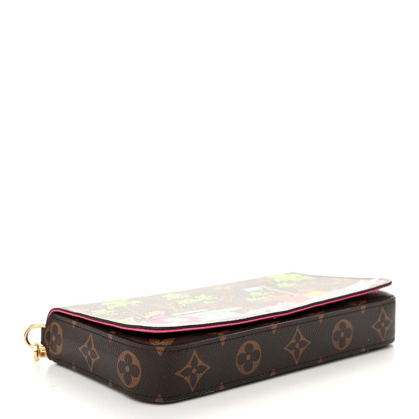 Monogram 2021 Christmas Animation Hollywood Pochette Felicie Chain Wallet Fuchsia