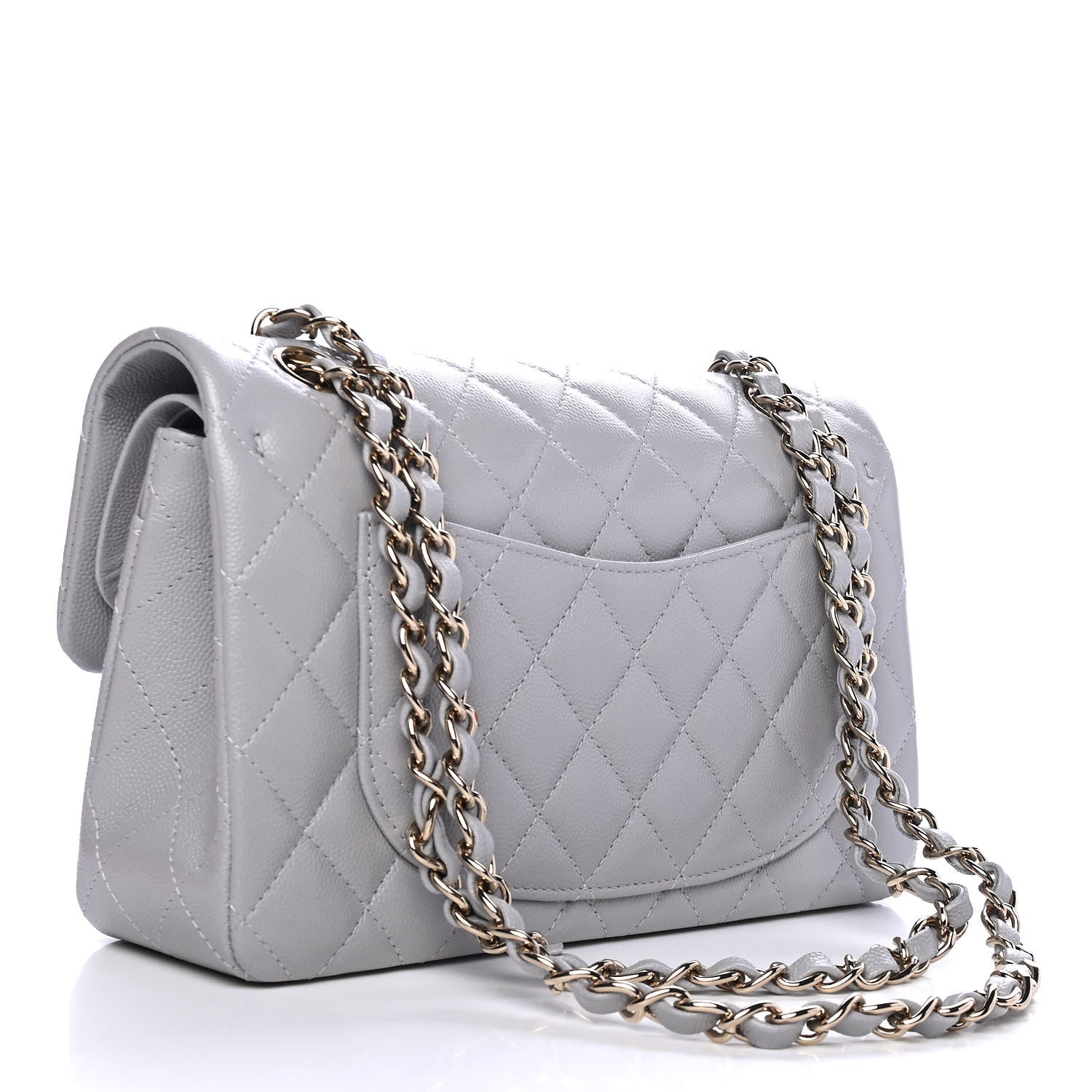 Chanel Caviar Quilted Small Double Flap Grey 2 of 4