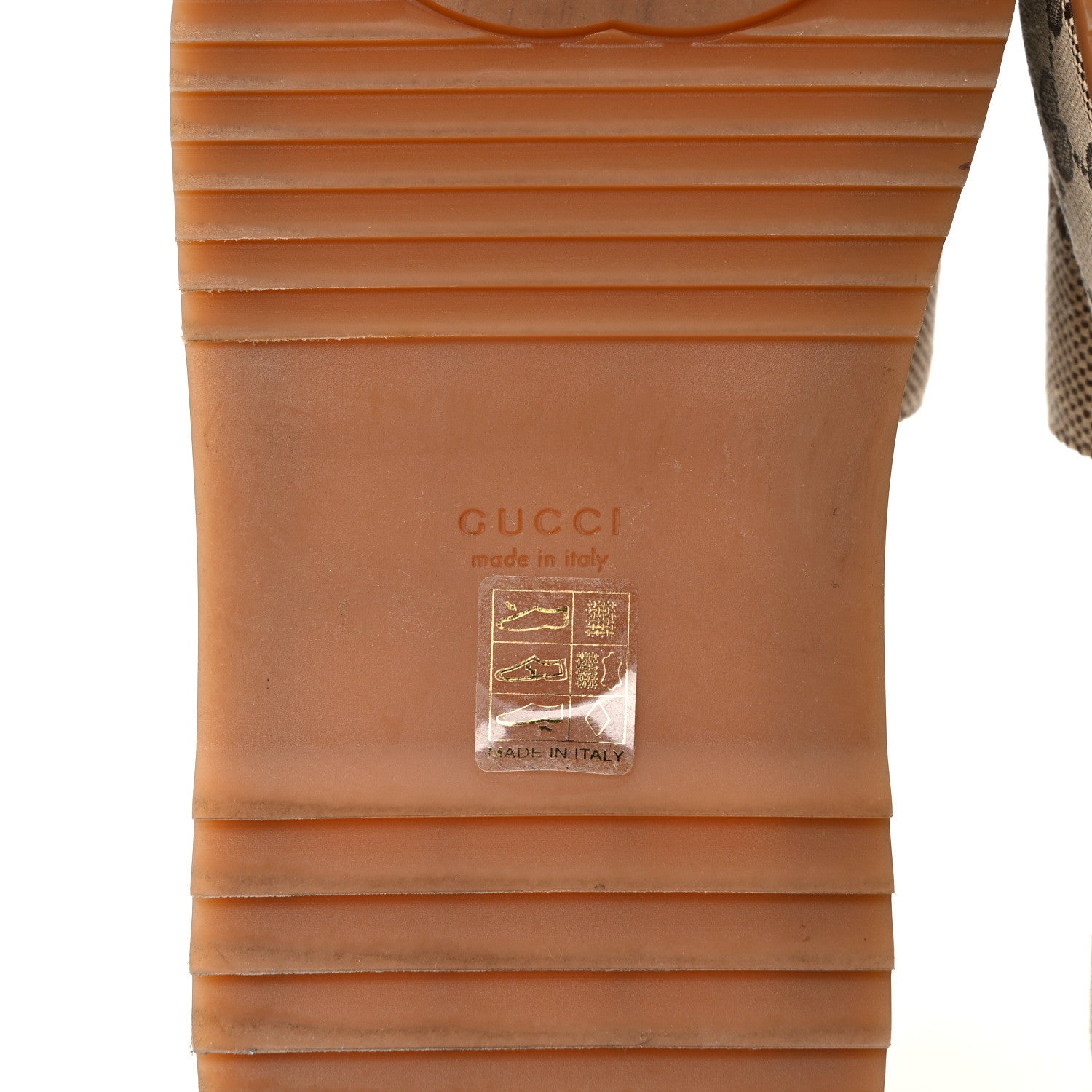 Gucci Monogram Maxi GG Angelina Platform 55mm Slide Sandals 38.5 Camel Ebony 7 of 9