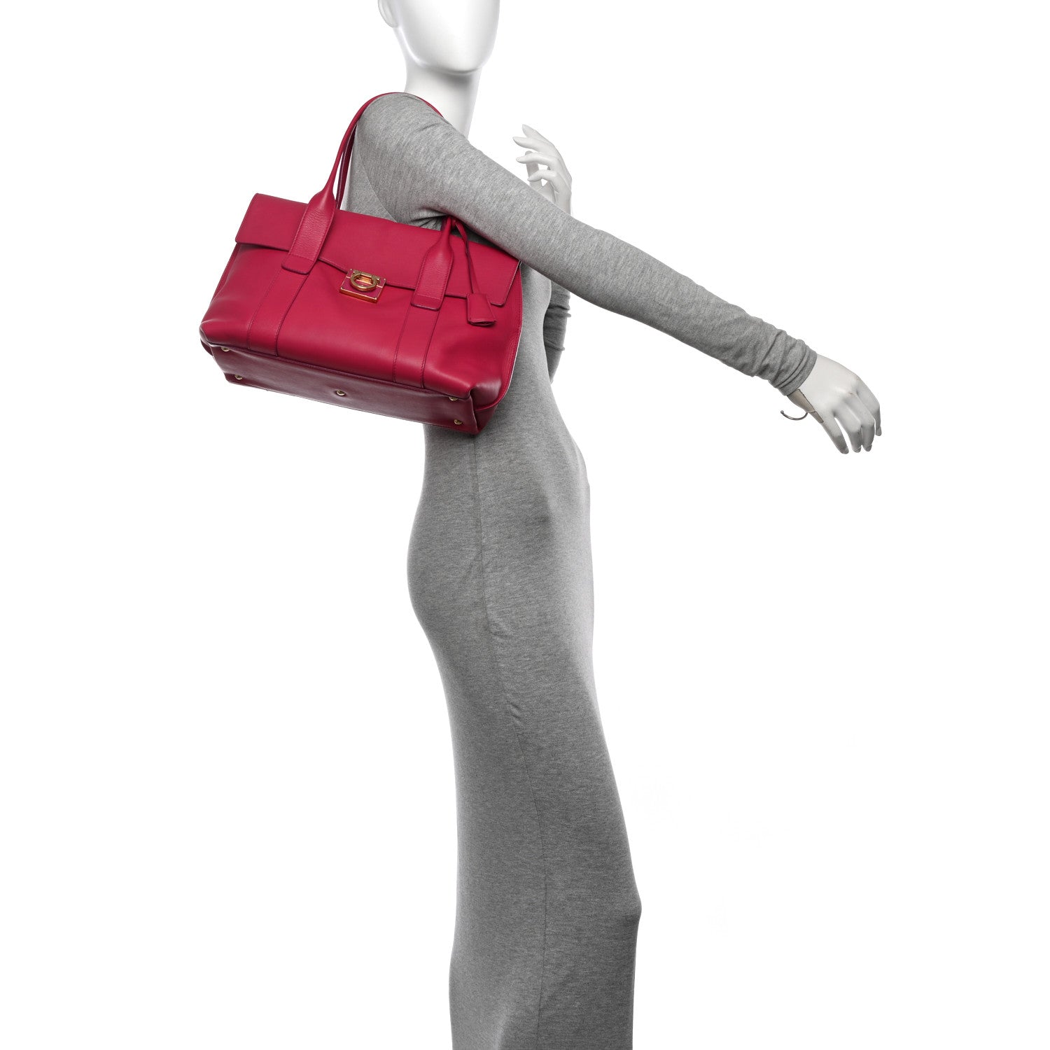 Salvatore Ferragamo Calfskin Medium Sookie Satchel Agata Rosa 2 of 19