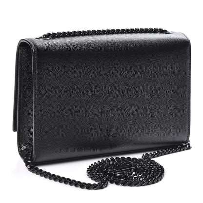 Saint Laurent Grain De Poudre Small Monogram Kate Satchel Black 2 of 9