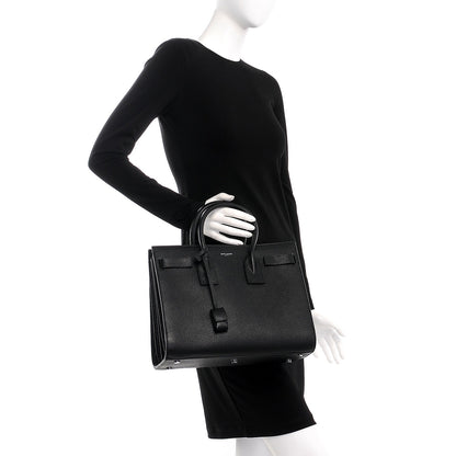 Saint Laurent Grained Calfskin Small Sac De Jour Black 3 of 8