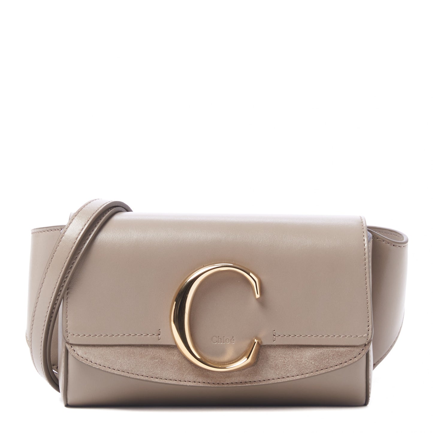 Calfskin Suede C Belt Bag Motty Grey