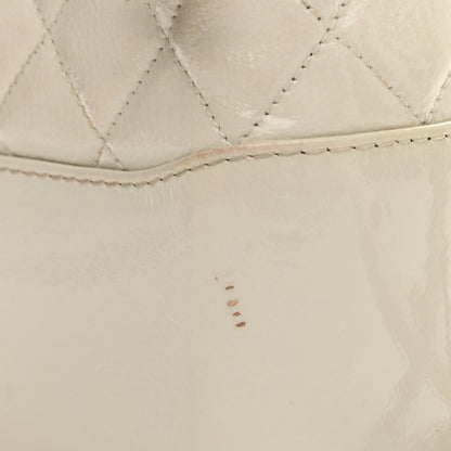 Chanel Patent Goatskin Quilted Medium Gabrielle Hobo White 12 of 16