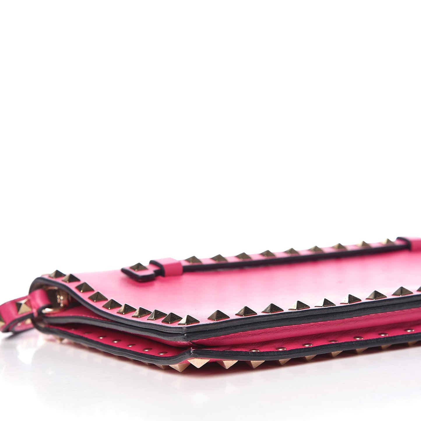 Nappa Rockstud Wristlet Clutch Pop Fuxia
