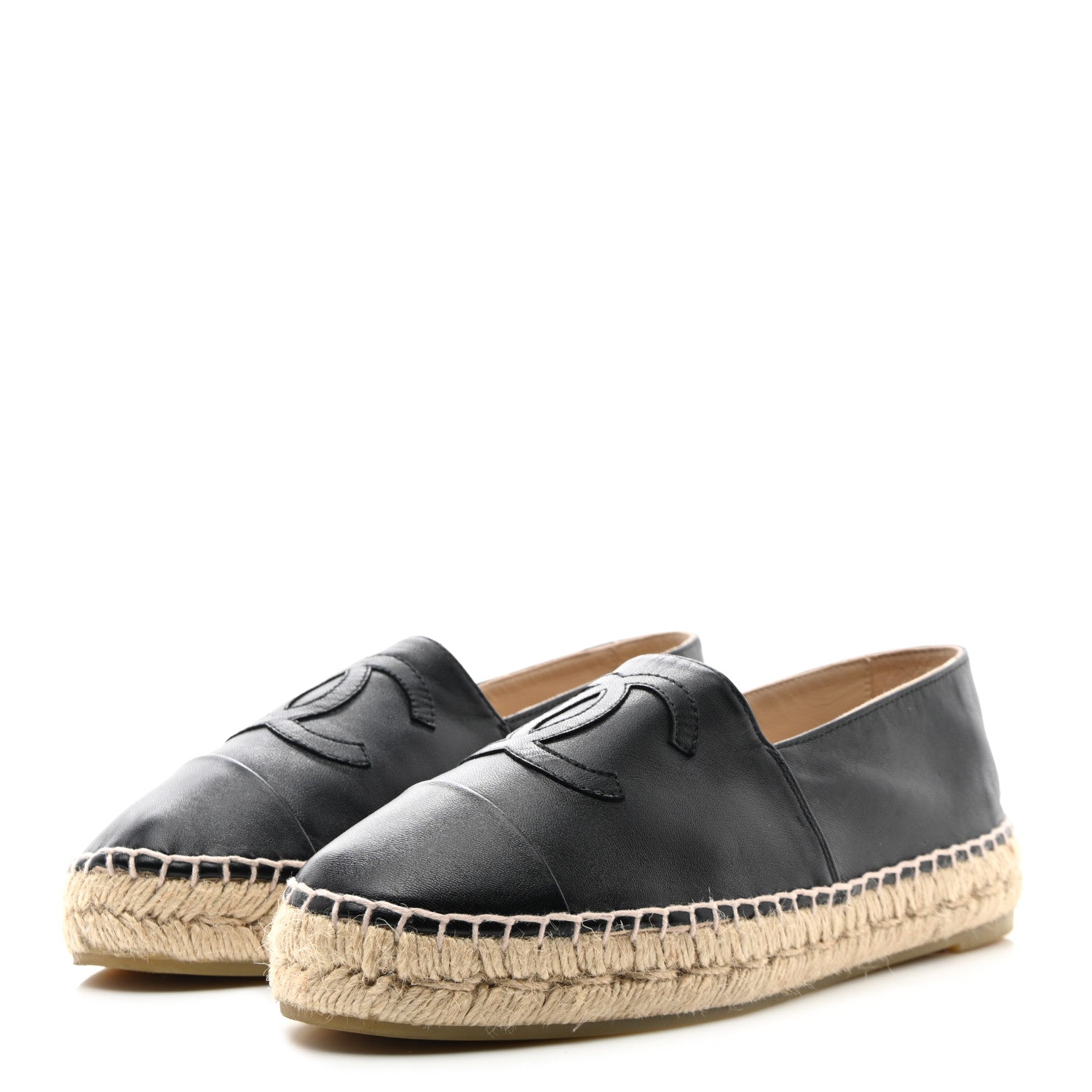 Chanel Lambskin CC Espadrilles 37 Black 3 of 11