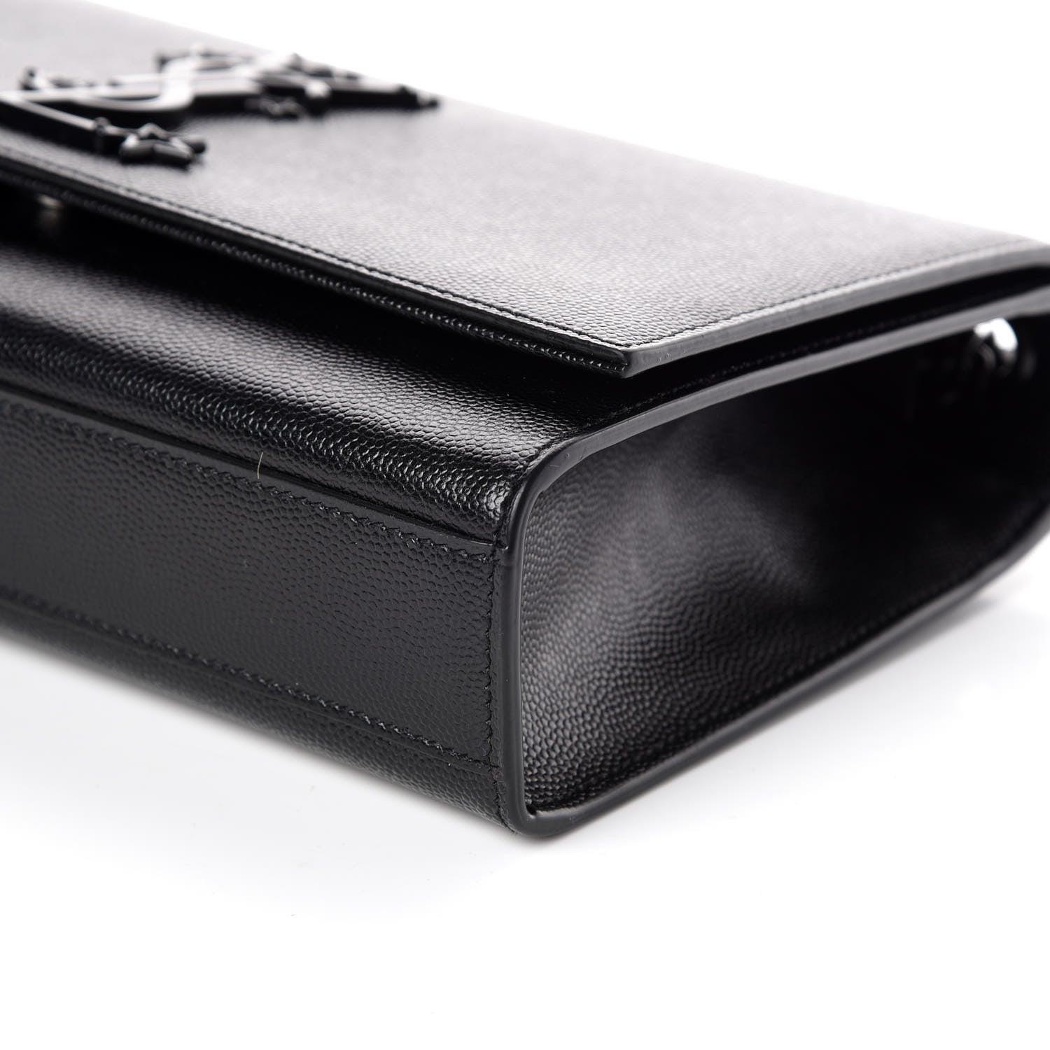 Saint Laurent Grain De Poudre Medium Star Monogram Kate Satchel Black 6 of 9