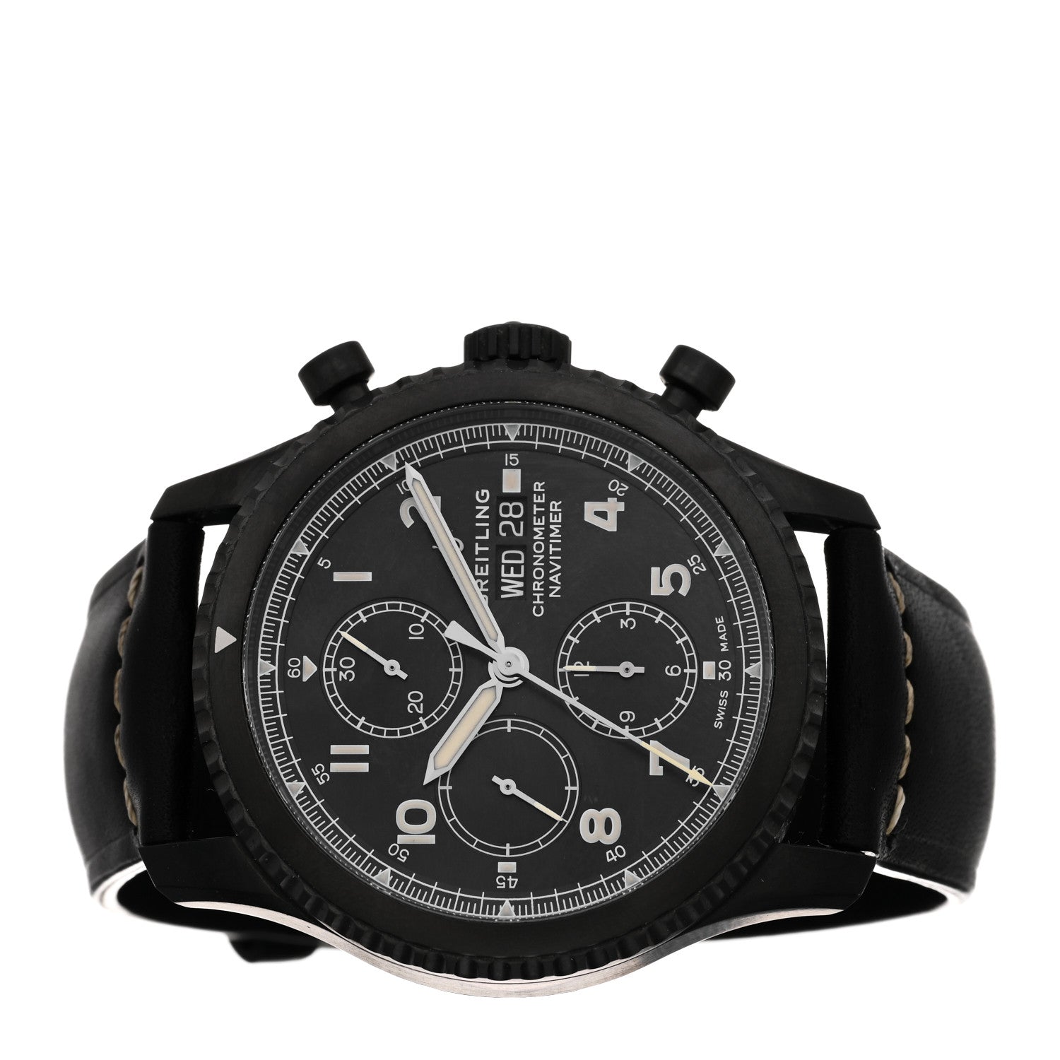 Breitling DLC Coated Stainless Steel Calfskin 43mm Navitimer 8 Chronograph Automatic Watch Black M13314 2 of 5