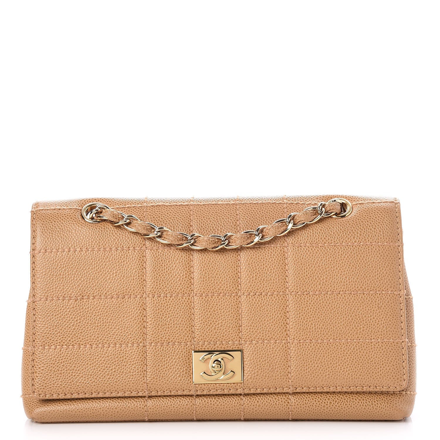 Chanel Caviar Square Stitched Medium Flap Beige 1 of 8