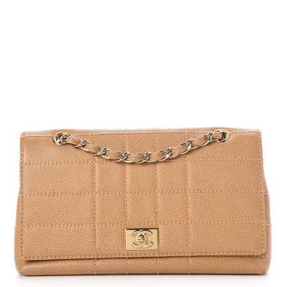 Chanel Caviar Square Stitched Medium Flap Beige 1 of 8