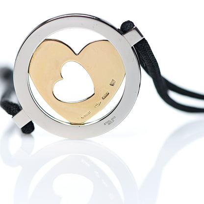 Bulgari Stainless Steel 18K Yellow Gold Tondo Heart Bracelet 3 of 4