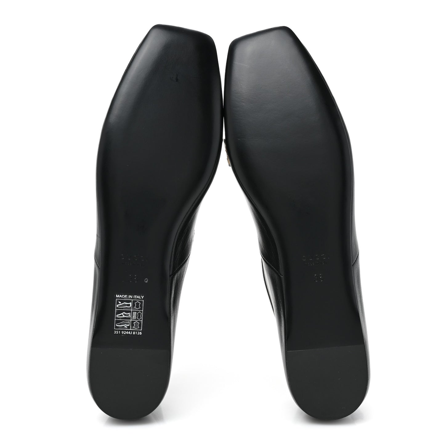 Malaga Kid Snakeskin Interlocking G Ballet Flats 38 Black