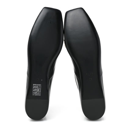 Gucci Malaga Kid Snakeskin Interlocking G Ballet Flats 38 Black 5 of 8