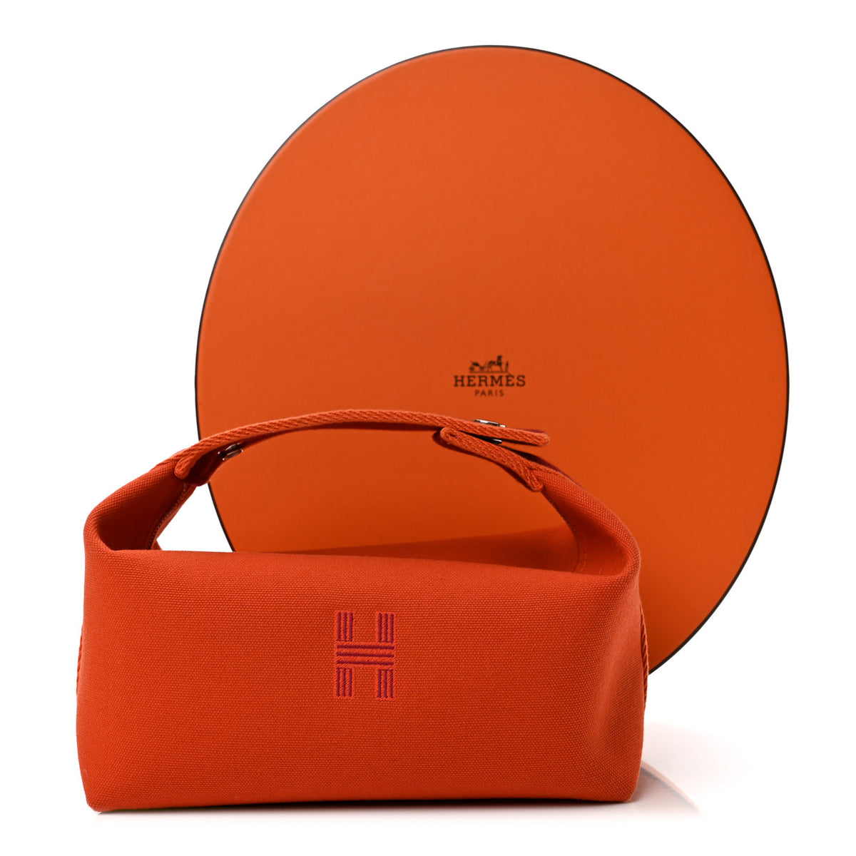 Hermes Canvas Small Bride-A-Brac Pouch Orange Burgundy 7 of 7