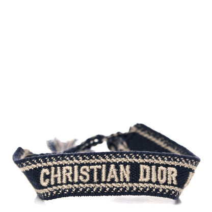 Christian Dior Woven Cotton J'Adior Friendship Bracelet Navy 1 of 4