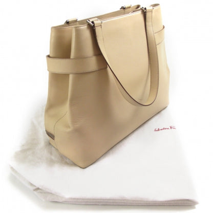FASHIONPHILE SALVATOREFERRAGAMOLeatherToteBeige 3 of 10