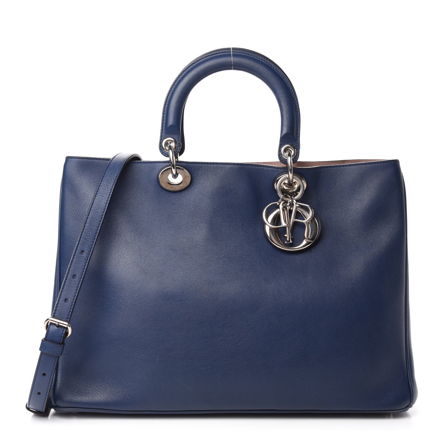 Christian Dior Smooth Calfskin Large Diorissimo Tote Blue 3 of 15
