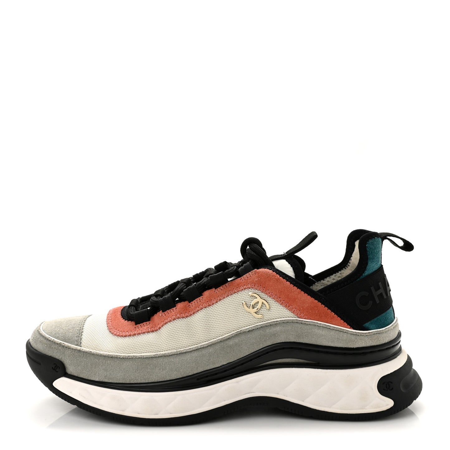 Fabric Suede CC Sneakers 40 White Light Grey Pink