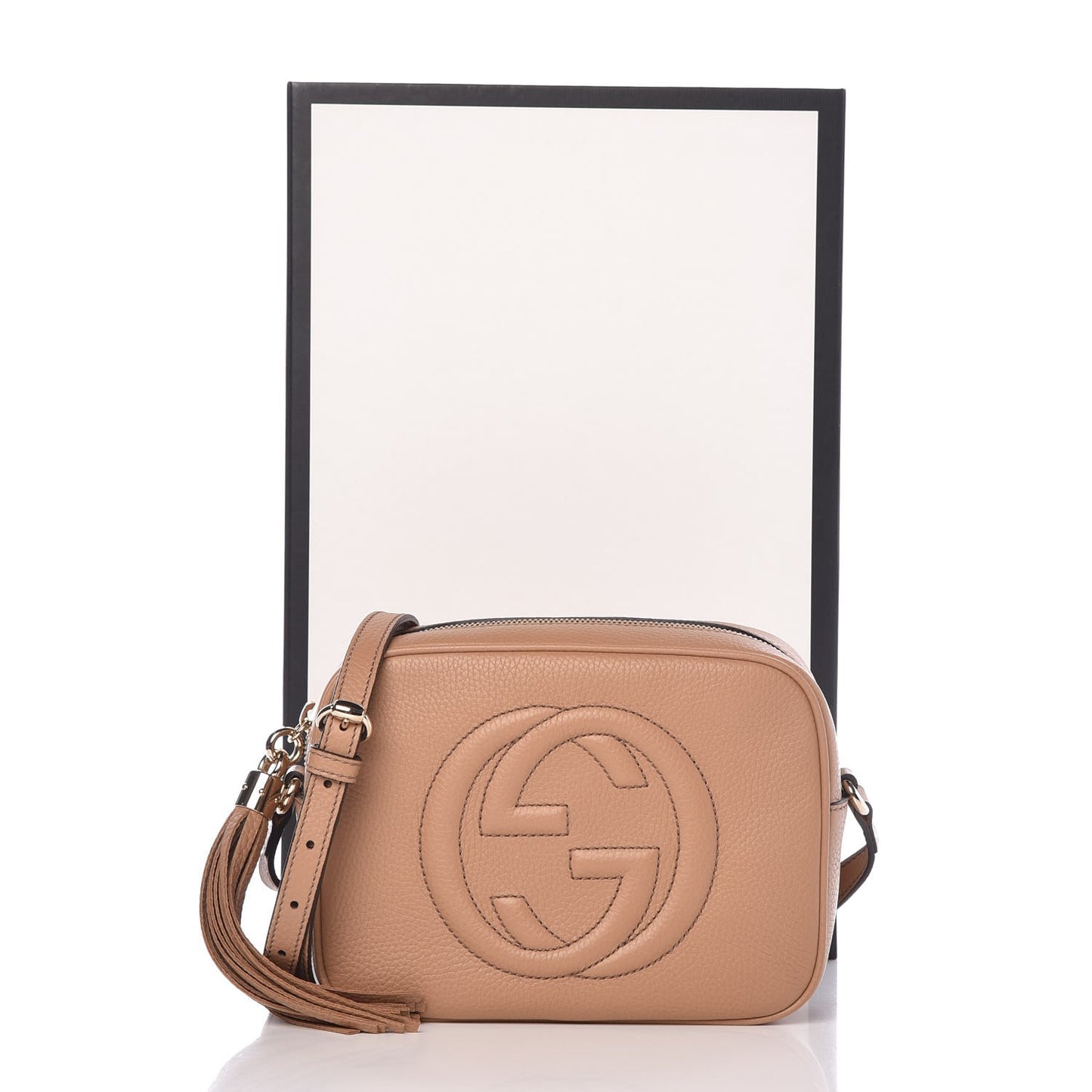 Pebbled Calfskin Small Soho Disco Bag Camelia