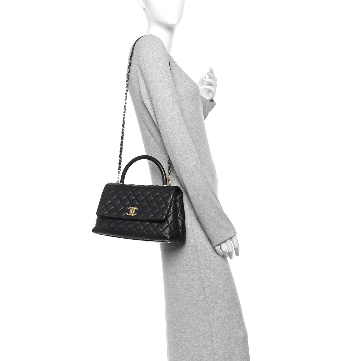 Chanel Caviar Quilted Small Coco Handle Flap Black 2 of 14