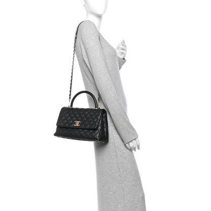 Chanel Caviar Quilted Small Coco Handle Flap Black 2 of 14