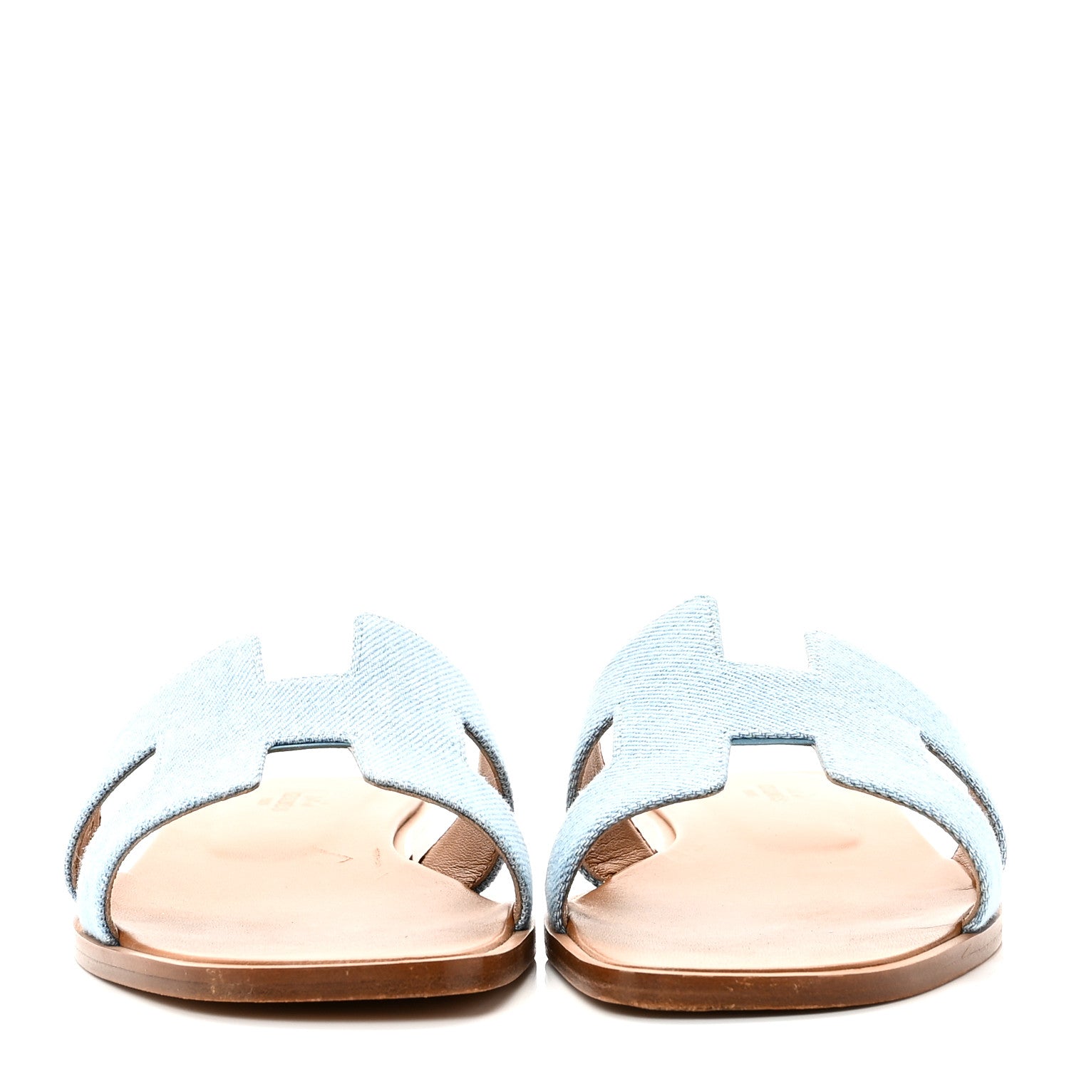 Hermes Denim Canvas Oran Sandals 40 Bleu Clair 1865878 – FASHIONPHILE