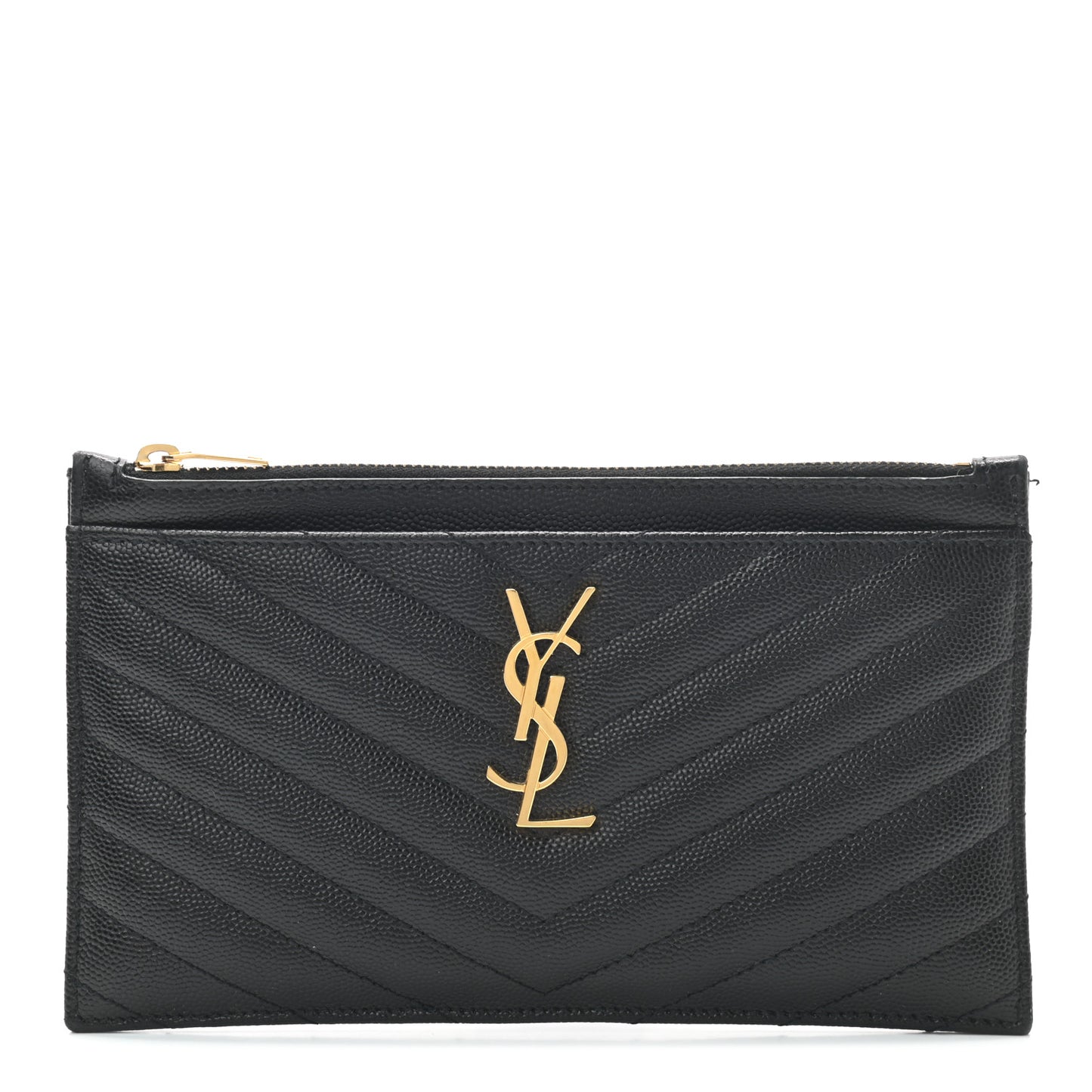 Grain De Poudre Chevron Monogram Bill Pouch Black