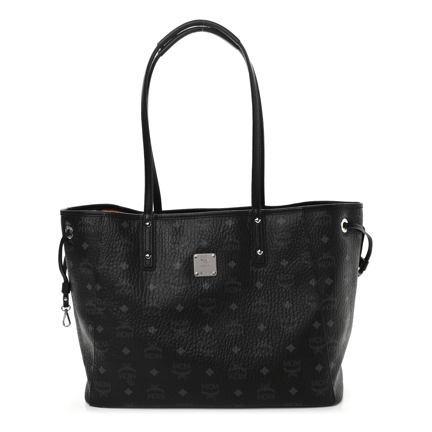 MCM Visetos Medium Reversible Shopping Tote Black 1 of 16