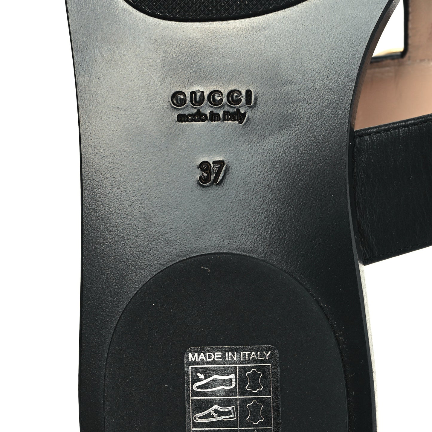 Calfskin GG Marmont Thong Sandals 37 Black