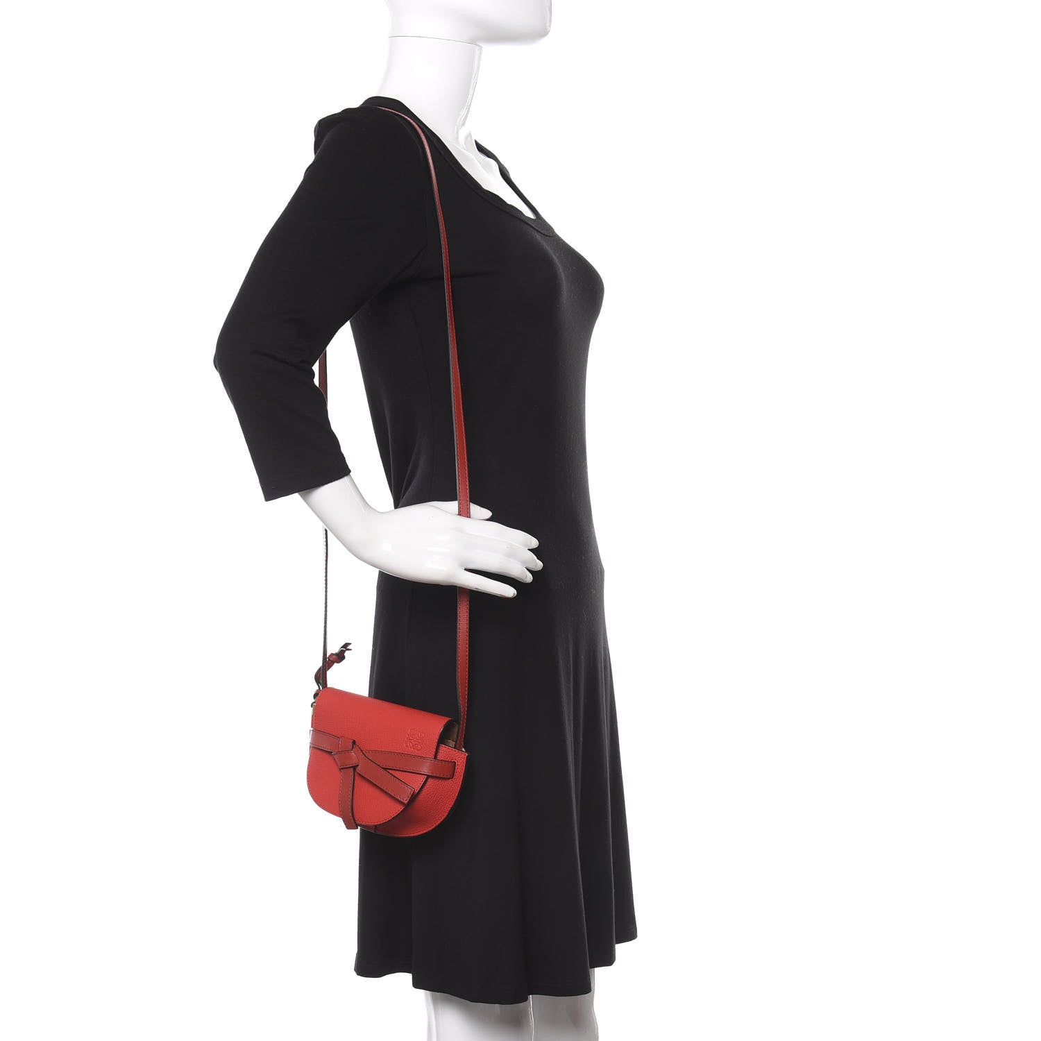 Loewe Grained Calfskin Mini Gate Crossbody Bag Scarlet Burnt Red 2 of 9
