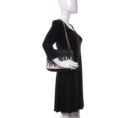 Valentino Garavani Lambskin Ayers Flames Medium Rockstud Spike Shoulder Bag Black 2 of 9