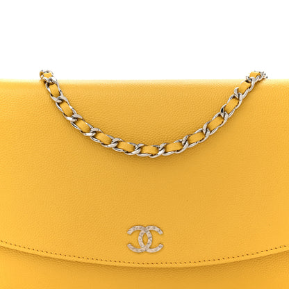 Chanel Caviar Sevruga Wallet on Chain WOC Yellow 8 of 15