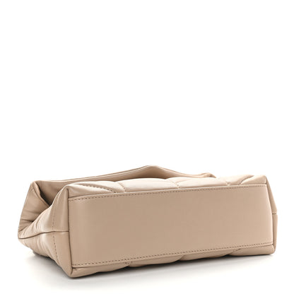 Saint Laurent Lambskin Quilted Toy Loulou Puffer Monogram Chain Satchel Nude Powder 3 of 9