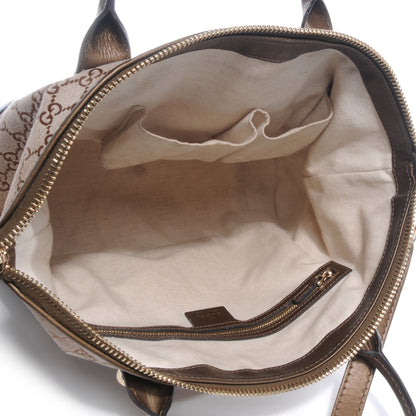 Gucci Monogram Lurex Heart Bit Charm Top Handle Tote Bronze 5 of 9