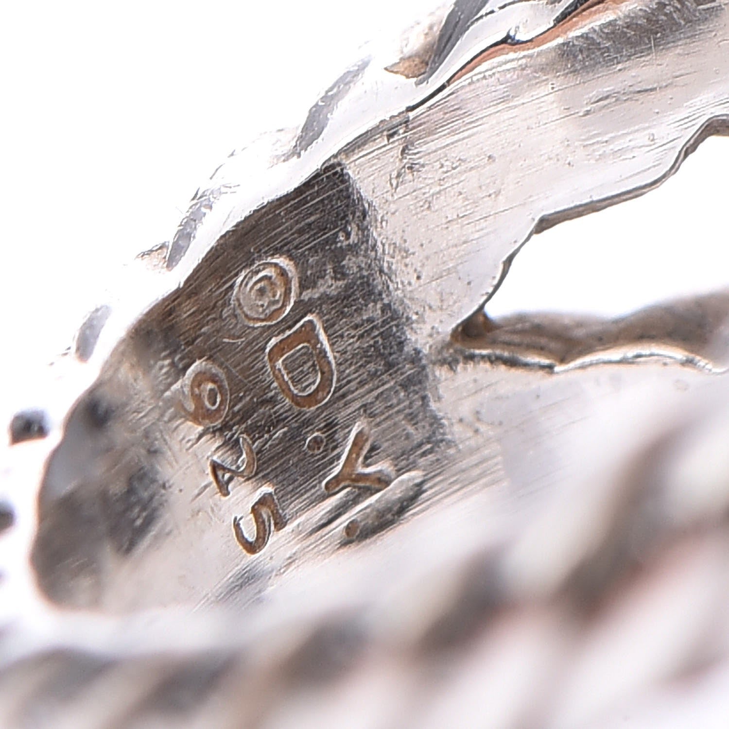 David Yurman Sterling Silver Diamond 14mm Albion Pave Ring 49 4.75 7 of 7