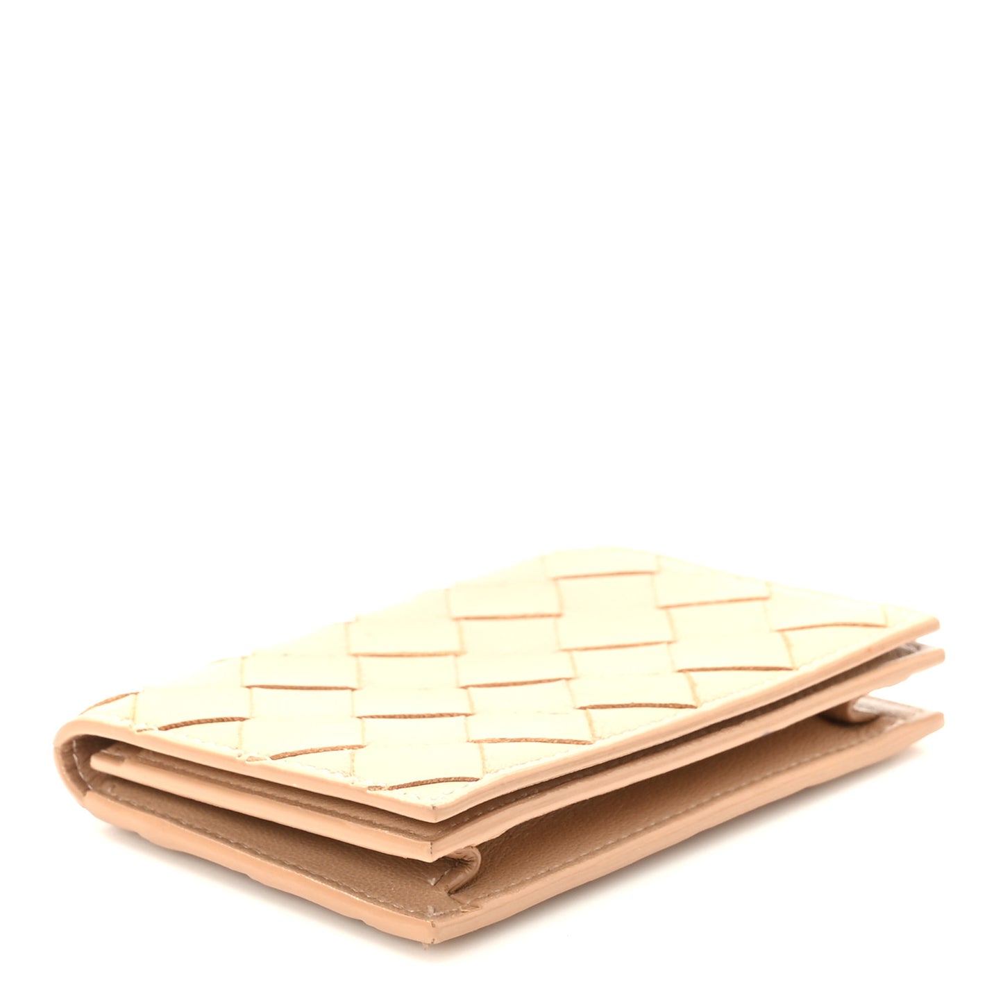 Nappa Intrecciato Card Holder Almond