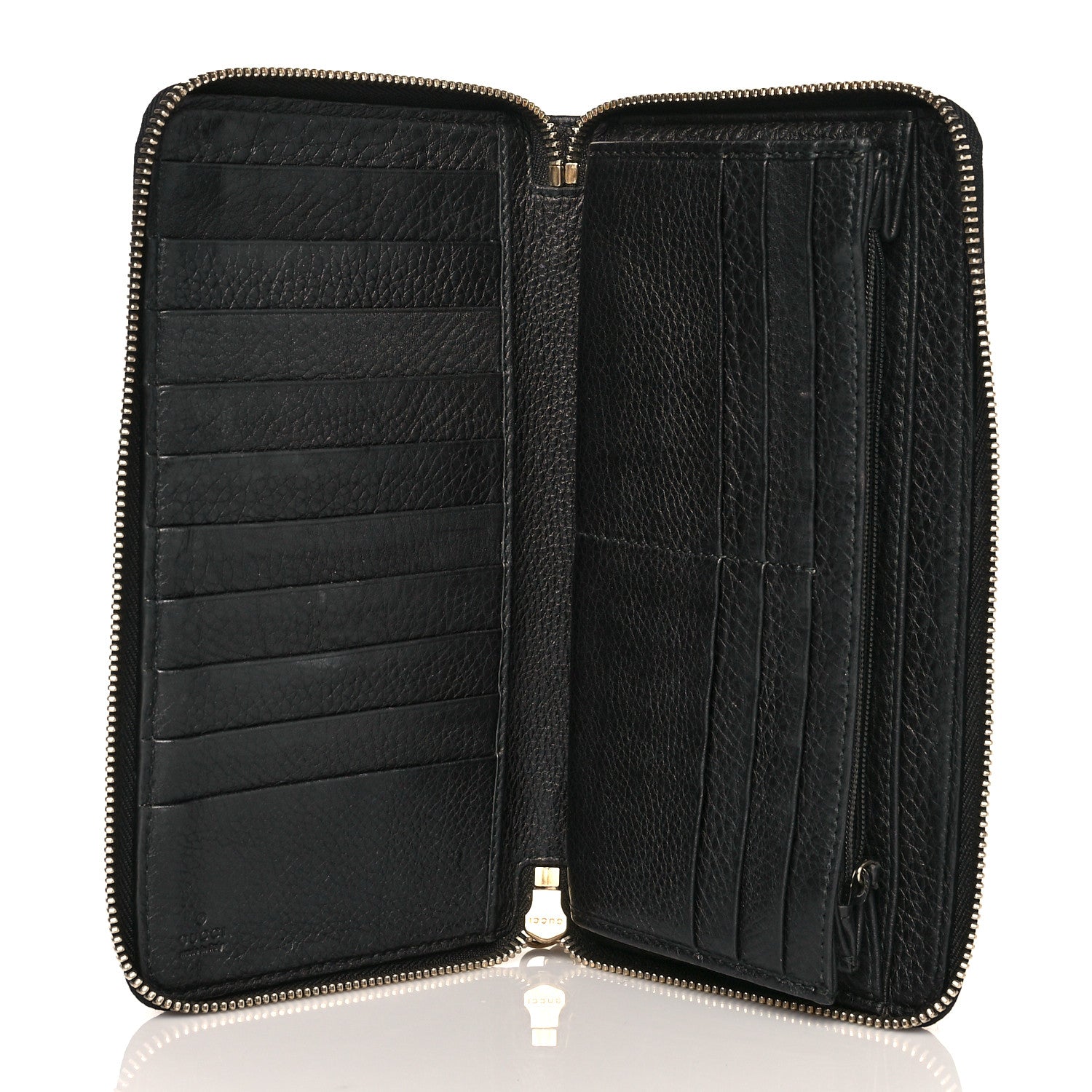 Gucci Pebbled Calfskin Soho Zip Around Wallet Black 5 of 10