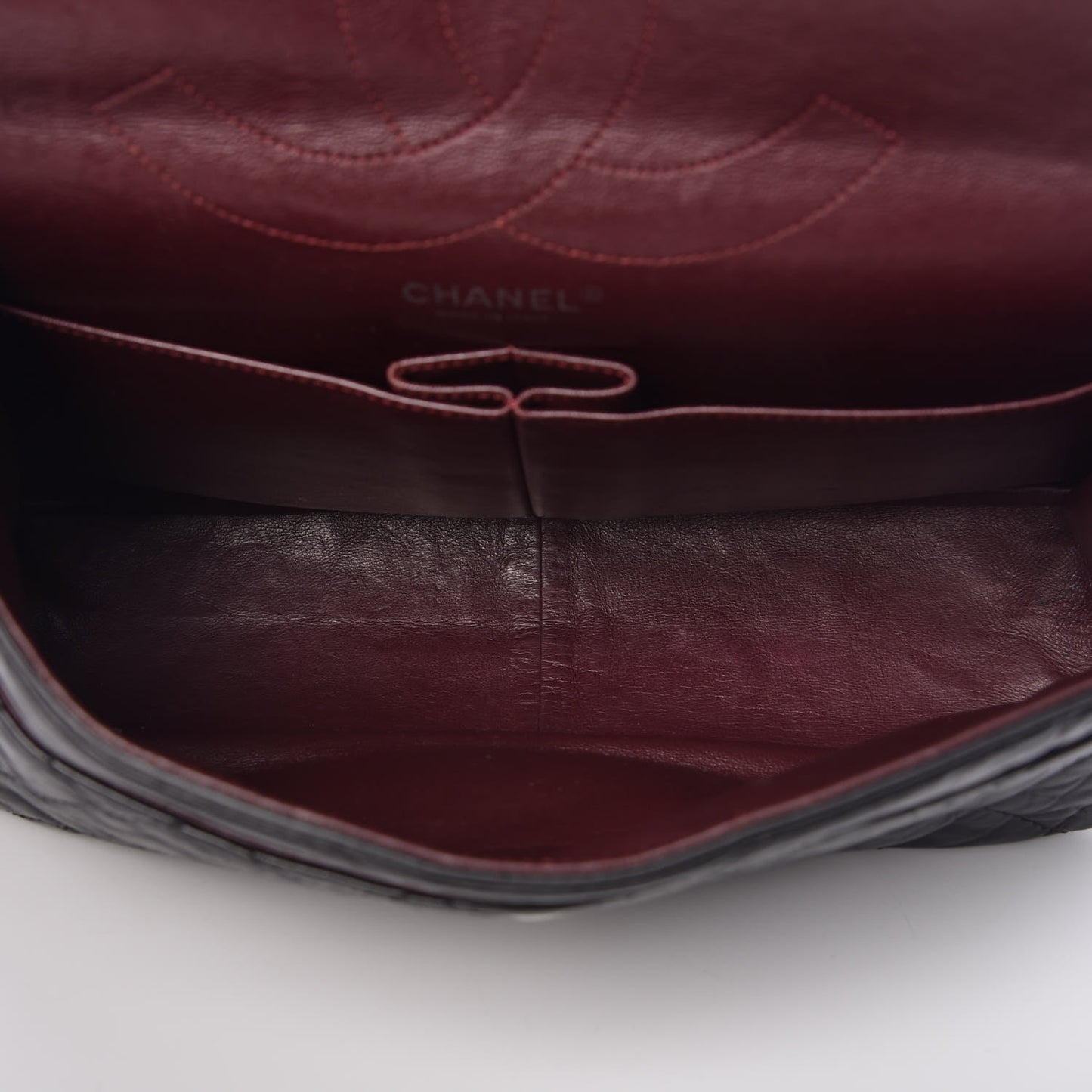 Aged Calfskin Quilted 2.55 Reissue 227 Flap Black