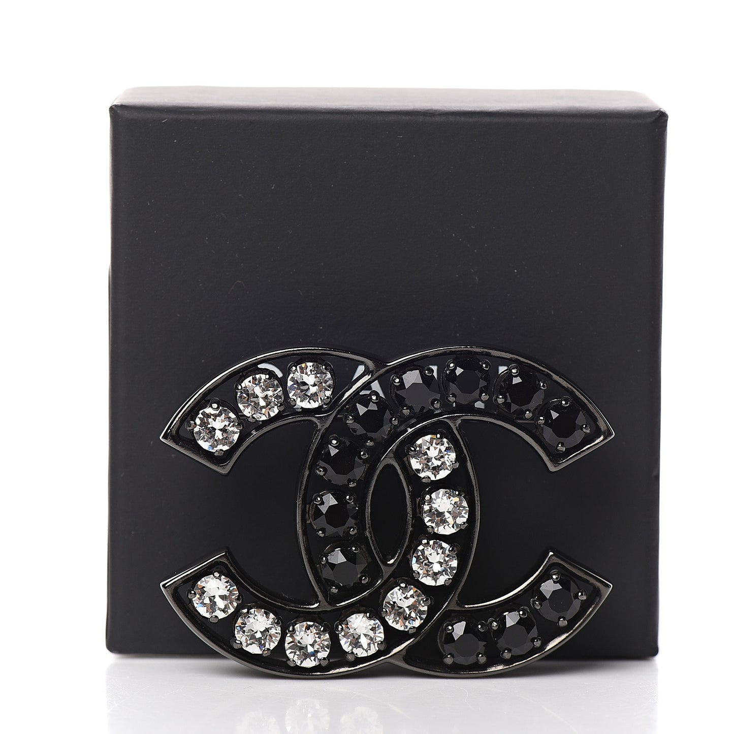 Crystal CC Brooch Black