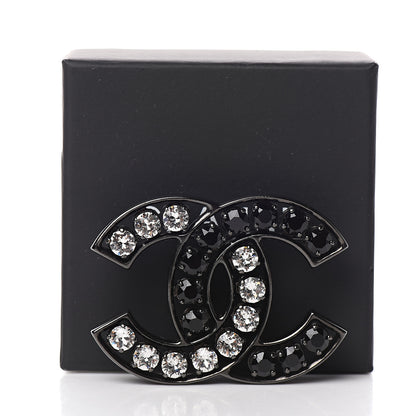 Chanel Crystal CC Brooch Black 5 of 5