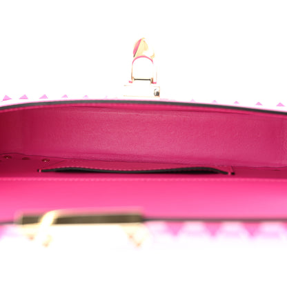 Valentino Garavani Smooth Calfskin Enamel Tonal E/W Rockstud23 Shoulder Bag Pink PP 5 of 9