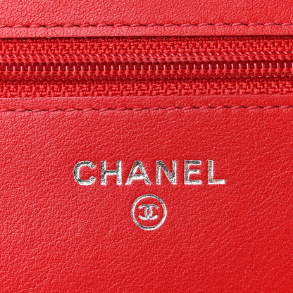 Chanel Caviar Sevruga Wallet on Chain WOC Red 6 of 15